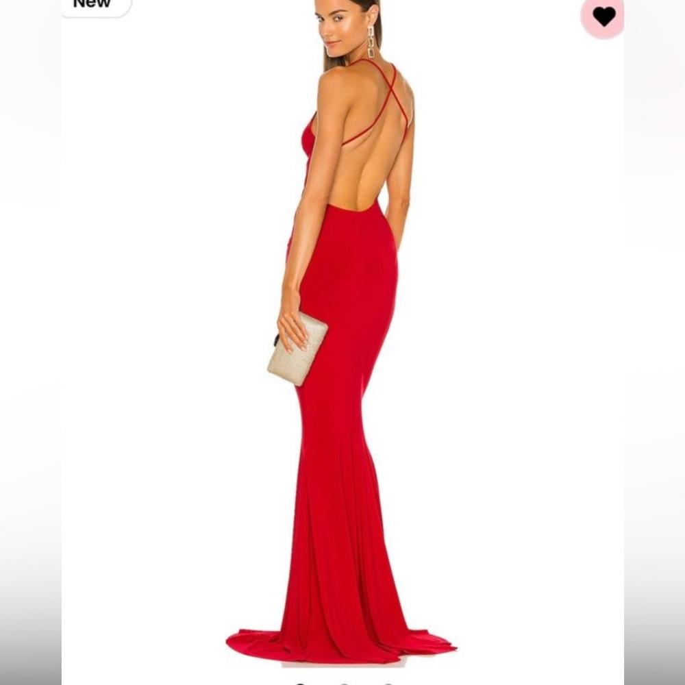 Normal Kamali X REVOLVE Low Back Slip Mermaid Fishtail Gown in Red
